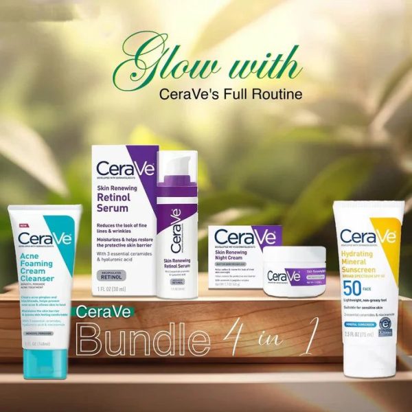 Complete Skin Care Kit - Night Cream, Retinol Serum, Cleanser & Sunscreen