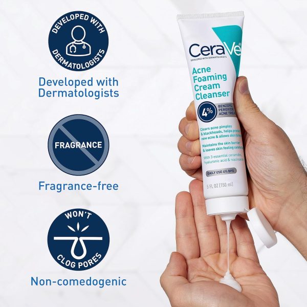 CeraVe Acne Foaming Cleanser - 4% Benzoyl Peroxide - 120ml